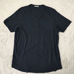 Buck Mason V-Neck T-Shirt Men's XL Charcoal Black USA Minimalist FLAW